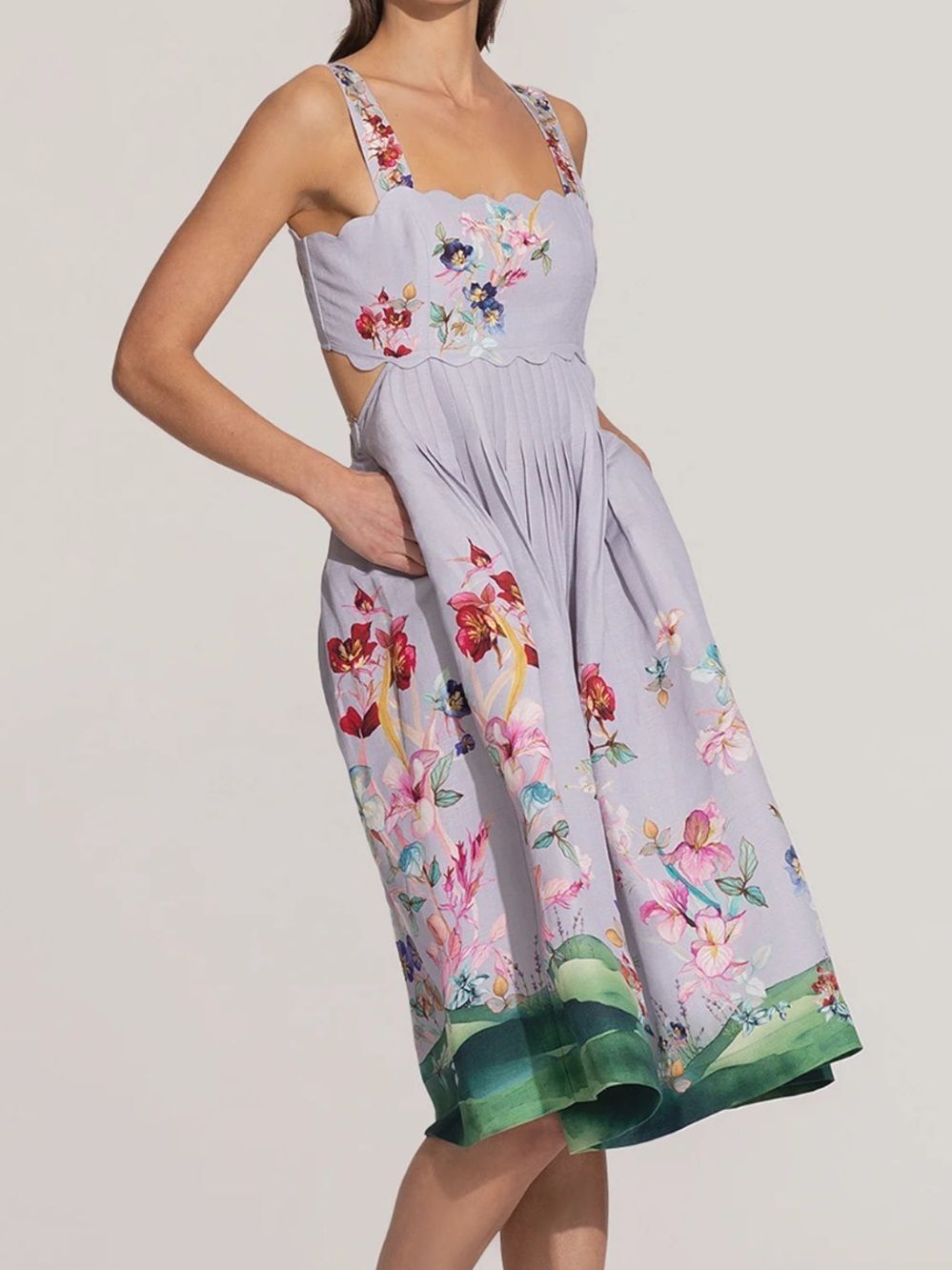 Anthropologie Ranna Gill Anaya Scalop Bodice midi dress XS